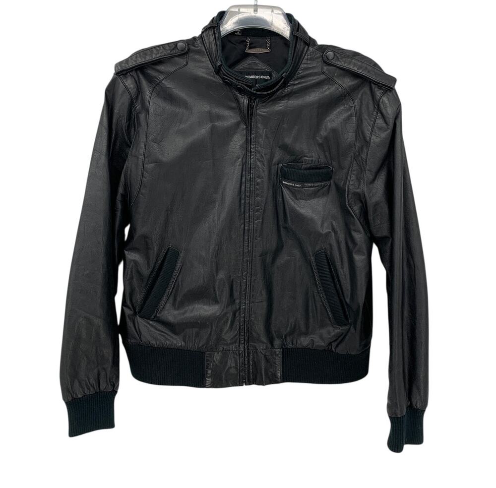 Vintage 1980's Members Only Genuine Leather Bomber Jacket Men's Size Large